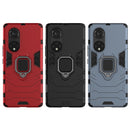 For Honor 50 Pro PC + TPU Shockproof Protective Case with Magnetic Ring Holder(Red)