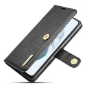 For Samsung Galaxy S21 FE DG.MING Crazy Horse Texture Flip Detachable Magnetic Leather Case with Holder & Card Slots & Wallet(Black)