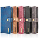 For Samsung Galaxy S21 FE DG.MING Crazy Horse Texture Flip Detachable Magnetic Leather Case with Holder & Card Slots & Wallet(Grey)