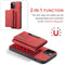 DG.MING M2 Series 3-Fold Multi Card Bag + Magnetic Back Cover Shockproof Case with Wallet & Holder Function For iPhone 12 / 12 Pro(Red)