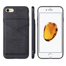 TAOKKIM Retro Matte PU Leather + PC + TPU Shockproof Back Cover Case with Holder & Card Slot For iPhone 7 / 8 / SE 2022 / SE 2020(Black)