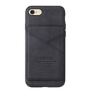 TAOKKIM Retro Matte PU Leather + PC + TPU Shockproof Back Cover Case with Holder & Card Slot For iPhone 7 / 8 / SE 2022 / SE 2020(Black)