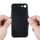 TAOKKIM Retro Matte PU Leather + PC + TPU Shockproof Back Cover Case with Holder & Card Slot For iPhone 7 / 8 / SE 2022 / SE 2020(Black)