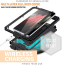 For Samsung Galaxy S21 Ultra 5G R-JUST Sliding Lens Cover Shockproof Dustproof Waterproof Metal + Silicone Case with Invisible Holder(Black)