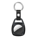 TPU Carbon Fiber Texture Shockproof Protective Cover Case with Keychain Ring For AirTag(Black)