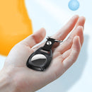TPU Carbon Fiber Texture Shockproof Protective Cover Case with Keychain Ring For AirTag(Black)