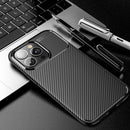Carbon Fiber Texture Shockproof TPU Case For iPhone 13 Pro Max(Black)