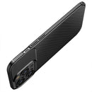 Carbon Fiber Texture Shockproof TPU Case For iPhone 13 Pro Max(Black)