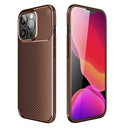 Carbon Fiber Texture Shockproof TPU Case For iPhone 13 Pro Max(Brown)