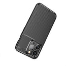 Carbon Fiber Texture Shockproof TPU Case For iPhone 13 Pro Max(Brown)