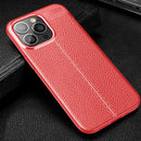 Litchi Texture TPU Shockproof Case For iPhone 13 Pro Max(Red)