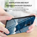 For LG G7 ThinQ Starry Sky Painted Tempered Glass TPU Shockproof Protective Case(Color Starry Sky)