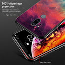For LG G7 ThinQ Starry Sky Painted Tempered Glass TPU Shockproof Protective Case(Color Starry Sky)