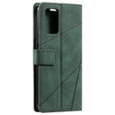 For OPPO A74 4G / F19 Skin Feel Splicing Horizontal Flip Leather Case with Holder & Card Slots & Wallet & Photo Frame(Green)