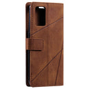 For OPPO A74 4G / F19 Skin Feel Splicing Horizontal Flip Leather Case with Holder & Card Slots & Wallet & Photo Frame(Brown)