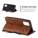 For OPPO A74 4G / F19 Skin Feel Splicing Horizontal Flip Leather Case with Holder & Card Slots & Wallet & Photo Frame(Brown)