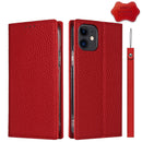 Litchi Genuine Leather Phone Case For iPhone 12 mini(Red)