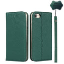 Litchi Genuine Leather Phone Case For iPhone 7 / 8 / SE 2022 / SE 2020(Green)