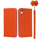 Litchi Genuine Leather Phone Case For iPhone XR(Orange)