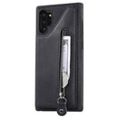 For Galaxy Note 10 Plus Solid Color Double Buckle Zipper Shockproof Protective Case(Black)