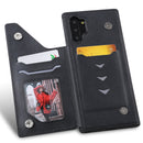 For Galaxy Note 10 Plus Solid Color Double Buckle Zipper Shockproof Protective Case(Black)