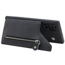 For Galaxy Note 10 Plus Solid Color Double Buckle Zipper Shockproof Protective Case(Black)