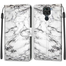 For Xiaomi Redmi Note 9/Redmi 10X 4G Voltage Coloured Drawing Magnetic Clasp Horizontal Flip PU Leather Case with Holder & Card Slots(C01 White Marble)