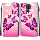 For Xiaomi Redmi Note 9/Redmi 10X 4G Voltage Coloured Drawing Magnetic Clasp Horizontal Flip PU Leather Case with Holder & Card Slots(C03 Gradient Pink Flying Butterflies)
