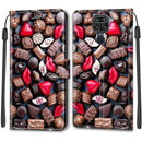 For Xiaomi Redmi Note 9/Redmi 10X 4G Voltage Coloured Drawing Magnetic Clasp Horizontal Flip PU Leather Case with Holder & Card Slots(C06 Red Lip Chocolate)
