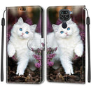 For Xiaomi Redmi Note 9/Redmi 10X 4G Voltage Coloured Drawing Magnetic Clasp Horizontal Flip PU Leather Case with Holder & Card Slots(C08 Flower Bush Big White Cat)