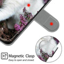 For Xiaomi Redmi Note 9/Redmi 10X 4G Voltage Coloured Drawing Magnetic Clasp Horizontal Flip PU Leather Case with Holder & Card Slots(C08 Flower Bush Big White Cat)