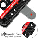 For Xiaomi Redmi Note 9/Redmi 10X 4G Voltage Coloured Drawing Magnetic Clasp Horizontal Flip PU Leather Case with Holder & Card Slots(C10 Black Red Tape)