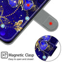 For Xiaomi Redmi Note 9/Redmi 10X 4G Voltage Coloured Drawing Magnetic Clasp Horizontal Flip PU Leather Case with Holder & Card Slots(C11 Blue Golden Chain Butterflies)