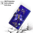 For Xiaomi Redmi Note 9/Redmi 10X 4G Voltage Coloured Drawing Magnetic Clasp Horizontal Flip PU Leather Case with Holder & Card Slots(C11 Blue Golden Chain Butterflies)