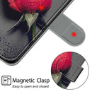 For Xiaomi Redmi Note 9/Redmi 10X 4G Voltage Coloured Drawing Magnetic Clasp Horizontal Flip PU Leather Case with Holder & Card Slots(C14 Black Water Drop Rose)