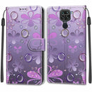 For Xiaomi Redmi Note 9/Redmi 10X 4G Voltage Coloured Drawing Magnetic Clasp Horizontal Flip PU Leather Case with Holder & Card Slots(C16 Water Drop Six Petal Flower)