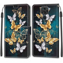 For Xiaomi Redmi Note 9/Redmi 10X 4G Voltage Coloured Drawing Magnetic Clasp Horizontal Flip PU Leather Case with Holder & Card Slots(C20 Gold Silver Flying Butterflies)