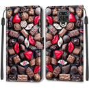 For Xiaomi Redmi Note 9S/9 Pro Voltage Coloured Drawing Magnetic Clasp Horizontal Flip PU Leather Case with Holder & Card Slots(C06 Red Lip Chocolate)