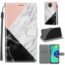 For Xiaomi Redmi Note 9S/9 Pro Voltage Coloured Drawing Magnetic Clasp Horizontal Flip PU Leather Case with Holder & Card Slots(C07 Pink White Black)