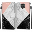 For Xiaomi Redmi Note 9S/9 Pro Voltage Coloured Drawing Magnetic Clasp Horizontal Flip PU Leather Case with Holder & Card Slots(C07 Pink White Black)