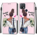 For OPPO A15 / A15s Voltage Coloured Drawing Magnetic Clasp Horizontal Flip PU Leather Case with Holder & Card Slots(C09 Hug Flower)