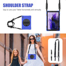 For Samsung Galaxy Tab S7 FE 5G 12.4 T730 Silicone + PC Protective Case with Holder & Shoulder Strap(Blue)