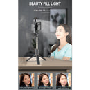 Q03S Fill Light Bluetooth Selfie Stick Tripod Mobile Phone Holder(Black)