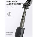 Q03S Fill Light Bluetooth Selfie Stick Tripod Mobile Phone Holder(Black)