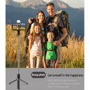 Q03S Fill Light Bluetooth Selfie Stick Tripod Mobile Phone Holder(Black)