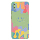 For Xiaomi Redmi 9A Painted Smiley Face Pattern Liquid Silicone Shockproof Case(Green)
