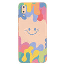 For Xiaomi Redmi 9A Painted Smiley Face Pattern Liquid Silicone Shockproof Case(Pink)