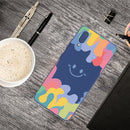 For Xiaomi Redmi 9A Painted Smiley Face Pattern Liquid Silicone Shockproof Case(Dark Blue)