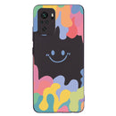For Xiaomi Redmi Note 10 4G Painted Smiley Face Pattern Liquid Silicone Shockproof Case(Black)