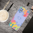 For Samsung Galaxy A12 5G Painted Smiley Face Pattern Liquid Silicone Shockproof Case(Purple)